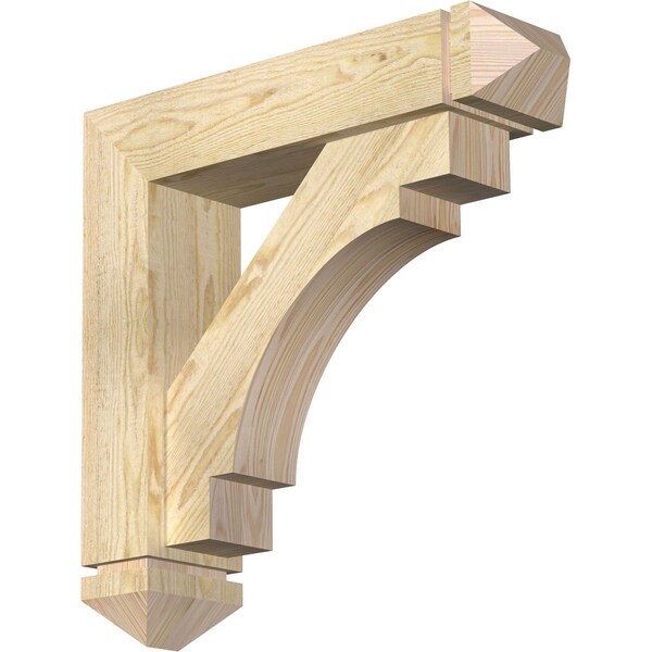 Ekena Millwork Merced Arts and Crafts Rough Sawn Bracket w/ Offset Brace, Douglas Fir, 6"W x 24"D x 24"H BKT0604X24X24MRC03RDF - main